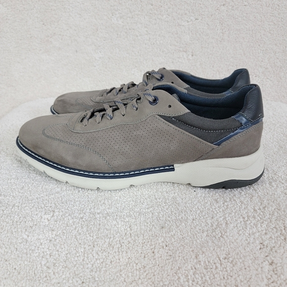 Florsheim Men's Gray Nubuck Frenzi T-Toe Preppy Modern Casual Oxford Sneaker 8M - Picture 2 of 14